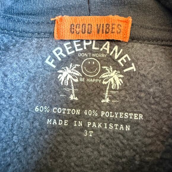 Free Planet Charcoal Grey Hoodie Sweatshirt 3T - Picture 7 of 8